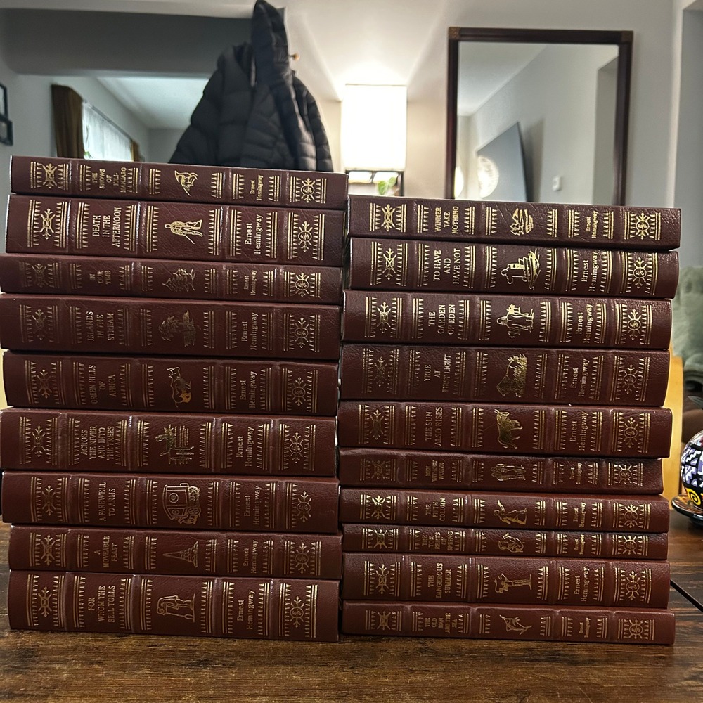 Easton Press The Complete Works of Ernest Hemingway 19 of 20 Volume Leather Set